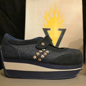 New VOLATILE Starship Navy Blue Platform Mary Jane Shoes Sneakers 7